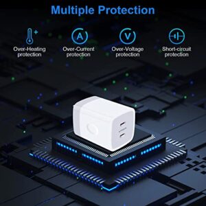 iPhone 40W Dual USB C Wall Fast Charger Block for iPhone 14/13/12Pro Max,Galaxy S23 S22 S21 Ultra A32 A04s A14 A53,Pixel 7 Pro/6a,JoHouer Dual Port USB C Power Adapter Samsung Charger Box Cube Plug