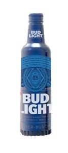 bud light aluminum bottle designed bluetooth speaker with a rechargeable battery and up to 6 hours of playtime