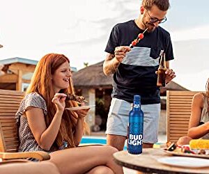 Bud Light Aluminum Bottle Designed Bluetooth Speaker with a Rechargeable Battery and up to 6 Hours of Playtime