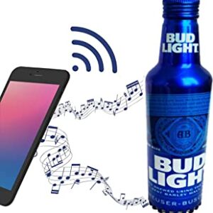 Bud Light Aluminum Bottle Designed Bluetooth Speaker with a Rechargeable Battery and up to 6 Hours of Playtime