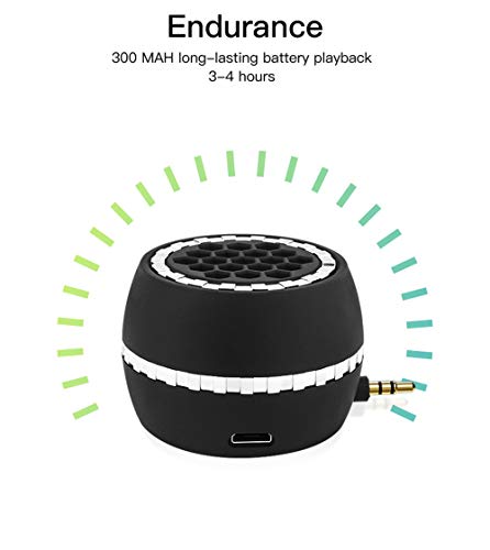 EAVO Mini Portable Speakers, 3W 36mm Microphone Speaker Line-in Speaker with 3.5mm Aux Audio Jack and Plug in Clear Bass Micro for Smart Phone, pad, Tablet, Laptop, Computer.