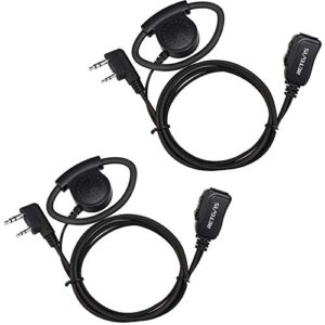 retevis rt22 adjustable soft earhook walkie talkie earpiece with mic, compatible rt22 rt21 rt68 rt22s h-777s rb39 baofeng uv-5r pxton walkie-talkie, 2 pin 2 way radio earpiece(2 pack)