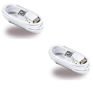 two (2) oem samsung usb-c data charging cables for galaxy s9/s9 plus/s8/s8+/note8 -white ep-dn930cwe- bulk packaging