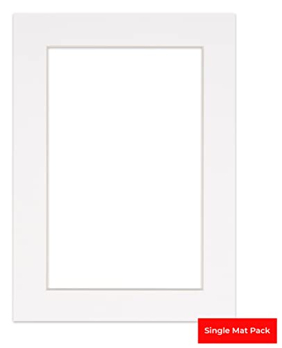 12x16 Mat for 16x20 Frame - Precut Mat Board Acid-Free White 12x16 Photo Matte Made to Fit a 16x20 Picture Frame, Premium Matboard for Family Photos, Show Kits, Art, Picture Framing, Pack of 1 Mat