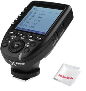 godox xpro-c ttl wireless flash trigger for canon 1/8000s hss ttl-convert-manual function large screen slanted design 5 dedicated group buttons 11 customizable functions