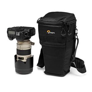 lowepro protactic tlz 75 aw dslr toploader – expand to hold up to 24-70mm f/2.8 and lens hood with portrait grip – camera gear to personal belongings – for dslr like canon 5d, black – lp37279-pww