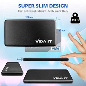 Vida IT Slim 5V 2A Power Bank for Heated Vest Rechargeable Heated Jacket Battery Pack Pocket Size Thin 5000mAh Portable USB Charger for Heated Clothing, Scarf, Coat, Pants, Cell Phone USB-C Power Pack