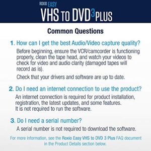 Roxio Easy VHS to DVD 3 Plus | VHS, Hi8, V8 Video to DVD or Digital Converter | Amazon Exclusive 2 Bonus DVDs [Windows]