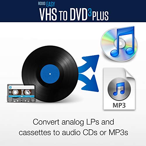 Roxio Easy VHS to DVD 3 Plus | VHS, Hi8, V8 Video to DVD or Digital Converter | Amazon Exclusive 2 Bonus DVDs [Windows]