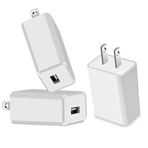 merom usb wall charger, 5v 2a power adapter universal usb plug cell phone charger block cube compatible with iphone samsung galaxy s7/s6/s5 edge, google nexus, lg, htc, huawei, moto and more(3 pack)
