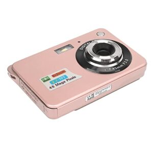 Jopwkuin Digital Camera, 2.7in LCD 4K Rechargeable 48MP Vlogging Camera Anti Shake for Shooting(Pink)