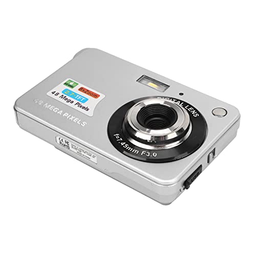 DAUERHAFT Digital Camera, Anti Shake 2.7in LCD 4K Vlogging Camera Built in Fill Light for Photography(Silver)