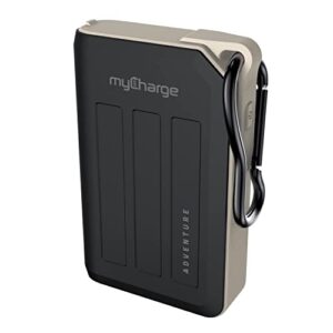 mycharge portable charger waterproof usb c power bank adventure 10050mah internal battery / 18w turbo fast charging rugged outdoor external battery pack backup for apple iphone, ipad, android