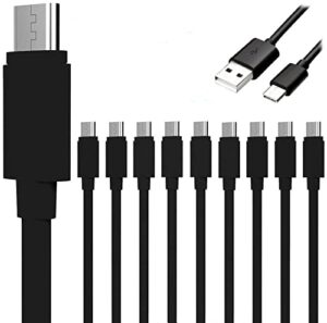 pack of 10 type c fast charge cable usb cord charging rapid quick charger for samsung galaxy s21 s20 5g s10 s9 s8 note 20 10 9 8 galaxy a20 a21 a32 a50 a51 a70 a71 lg v60 v50 v40 v30 thinq stylo 4 5 6