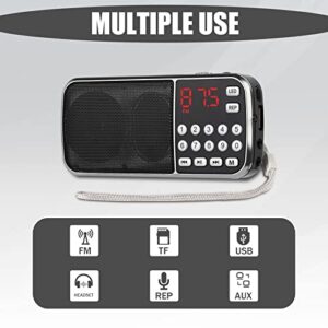 Mfine 088 Mini Speakers Portable Music Player Micro SD/TF USB Disk Speaker FM Radio - Black