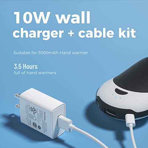 OCOOPA Hand Warmer Charger, 10W Charge Adapter, USB Wall Charger for 118s, USB C to USB A, 5V*2A