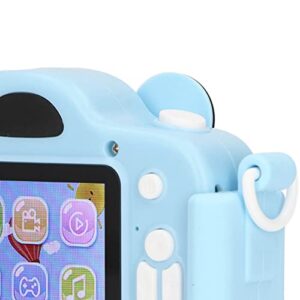 Tgoon Mini Kids Camera, High Definition Simple Operation Blue Kids Camera with Lanyard for Home