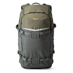 lowepro lp37016-pww flipside trek bp 450 aw backpack for camera, grey/dark green