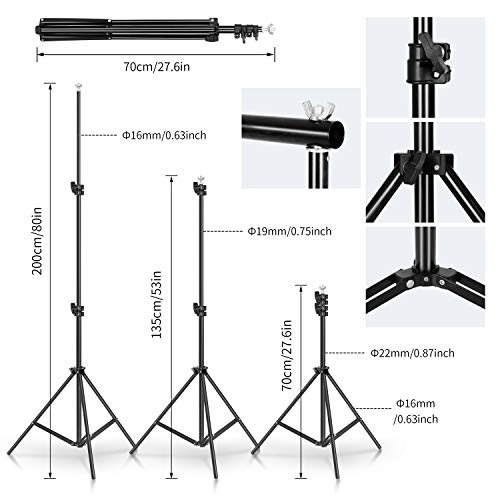 SH Backdrop Stand, 6.5 x 10 ft Adjustable Heavy Duty Photography Background Support System Kit with Spring Clamp, Sand Bag, Carry Bag, for Photo Video Studio1