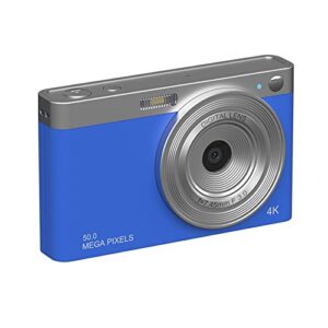 portable digital camera for photography, 50 million pixels vlogging camera, 1080p camera with 2.88” ips screen, 16x zoom compact portable mini rechargeable, gifts for students teens adults (blue)