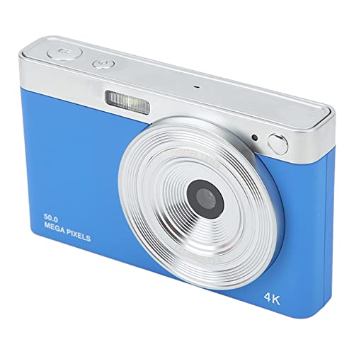 Digital Camera, Kids Camera 4K Digital Camera 2.88in IPS HD Mirrorless 16X Zoom 50MP Compact Portable Mini Cameras for 4-15 Year Old Kid Children Teen Student Girls Boys(Blue)