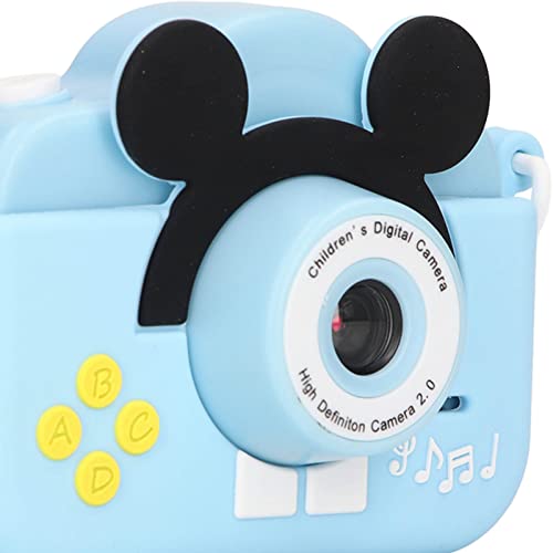 YYQTGG Mini Kids Camera, Dual Camera 2000W Blue Cute Cartoon Kids Camera with Lanyard for Travel