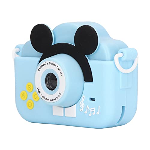 YYQTGG Mini Kids Camera, Dual Camera 2000W Blue Cute Cartoon Kids Camera with Lanyard for Travel