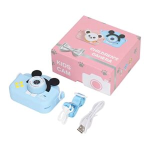 YYQTGG Mini Kids Camera, Dual Camera 2000W Blue Cute Cartoon Kids Camera with Lanyard for Travel