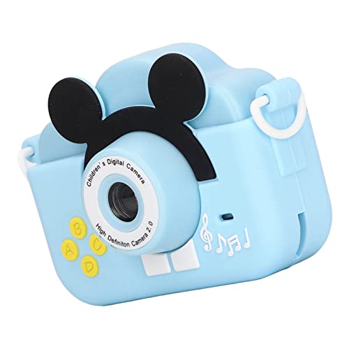 YYQTGG Mini Kids Camera, Dual Camera 2000W Blue Cute Cartoon Kids Camera with Lanyard for Travel