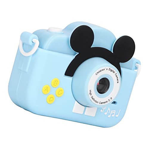 YYQTGG Mini Kids Camera, Dual Camera 2000W Blue Cute Cartoon Kids Camera with Lanyard for Travel