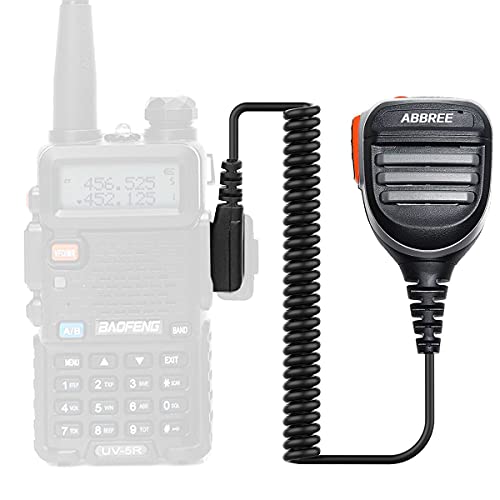 ABBREE AR-780 Two Way Radio Rainproof Handheld Speaker Mic Microphone(Upgrade of BF-S112), Remote Shoulder Mic for GMRS Radio Baofeng UV-5R BF-F8HP UV-5RX3 GM-15PRO TP-8Plus BF-888S S9Plus Ham Radio