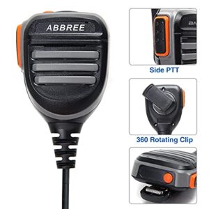 ABBREE AR-780 Two Way Radio Rainproof Handheld Speaker Mic Microphone(Upgrade of BF-S112), Remote Shoulder Mic for GMRS Radio Baofeng UV-5R BF-F8HP UV-5RX3 GM-15PRO TP-8Plus BF-888S S9Plus Ham Radio