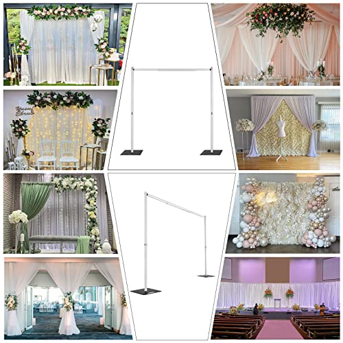 Hecis Pipe and Drape Backdrop Stand Kit 8ft x 10ft, Backdrop Stand Heavy Duty Wedding Backdrop for Events Wedding Decoration Backdrop Frame