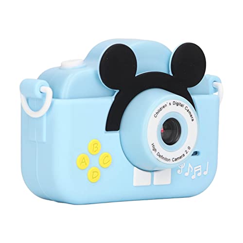 Okuyonic Mini Kids Camera, Kids Camera Multifunction Blue Cute Cartoon with Lanyard for Home