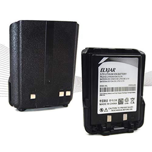 elxjar (2-Pack) 3.7V 2000mAh KNB-46L Li-ion Battery for Kenwood TK-3230 TK3230 TK-3238 TK-3400 Portable Two Way Radio