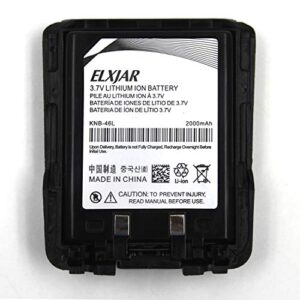 elxjar (2-Pack) 3.7V 2000mAh KNB-46L Li-ion Battery for Kenwood TK-3230 TK3230 TK-3238 TK-3400 Portable Two Way Radio