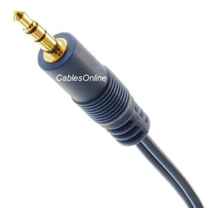 6ft CablesOnline 3.5mm Stereo Male to Dual (Rd/Wh) Mono 3.5mm Blue Audio Breakout Cable