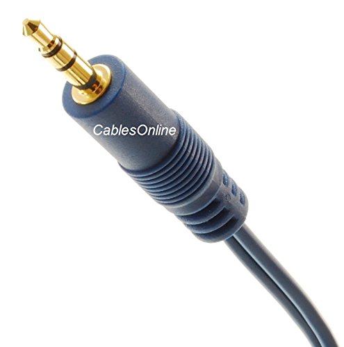 6ft CablesOnline 3.5mm Stereo Male to Dual (Rd/Wh) Mono 3.5mm Blue Audio Breakout Cable