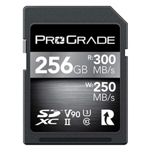 prograde digital sdxc uhs-ii v90 300r memory card (256gb)