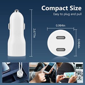 45W Car Charger, Multi Port USB C Cigarette Lighter Splitter with 2 Pack 6 ft Lightning Cable Cord, Dual Outlet Automobile Adapter Plug Fast Charging for iPhone 14 13 12 11 X XS XR (Plus Pro Max) iPad