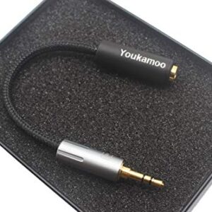 Youkamoo 3.5mm Male to 4.4mm Female 8 Core Silver Plated Headphone Earphone Audio Adapter Cable in Box 3.5mm Stereo to 4.4mm Balanced 4.4mm Female