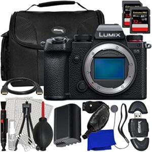 Ultimaxx Essential Panasonic Lumix S5 Camera Bundle (Body Only) - Includes: 2X 32GB Extreme Pro SDXC, 1x Spare Battery, Water-Resistant Gadget Bag, High-Speed Card Reader & More (24pc Bundle)