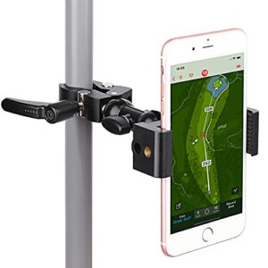 iTODOS Cell Phone Holder Mount Clip for Golf Cart,Wheelchair Walker,Stroller,Spin Bike, Table, Clamp Fits iPhone,Galaxy, Nexus,Most Phones and GPS up to 4" Wide,Aluminum Alloy Material