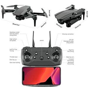 LGDEERCO Folding Drone 4K HD Dual Camera with 50x Zoom Lens HD Image Transmission Add Music Online MV Online Editor Intelligent Height Setting