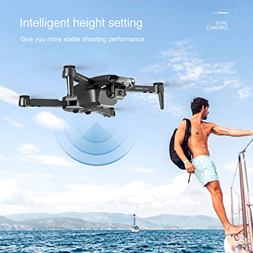 LGDEERCO Folding Drone 4K HD Dual Camera with 50x Zoom Lens HD Image Transmission Add Music Online MV Online Editor Intelligent Height Setting