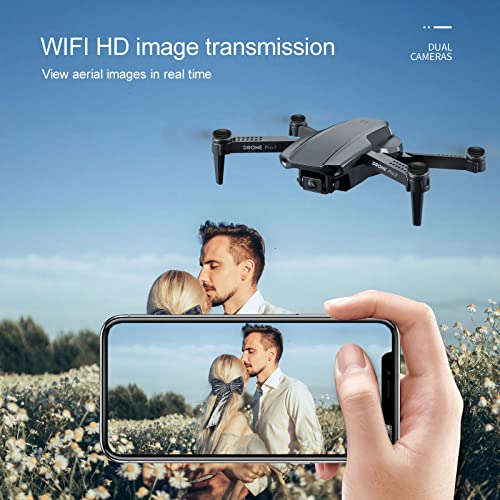 LGDEERCO Folding Drone 4K HD Dual Camera with 50x Zoom Lens HD Image Transmission Add Music Online MV Online Editor Intelligent Height Setting