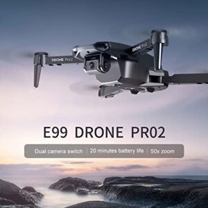 LGDEERCO Folding Drone 4K HD Dual Camera with 50x Zoom Lens HD Image Transmission Add Music Online MV Online Editor Intelligent Height Setting