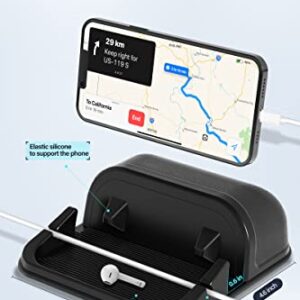 Loncaster Car Phone Holder, Cell Phone Holder Silicone Car Pad Mat for Various Dashboards, Slip Free Desk Phone Stand Compatible with iPhone, Samsung, Android Smartphones, GPS Devices and More (Black)