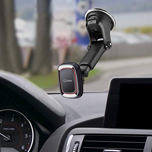 Cellet Magnetic Windshield & Dash Car Mount, Phone Holder, Desk Stand, Cradle with Extendable Arm Compatible with iPhones Samsung Galaxy, Note, Moto, LG, Nokia Google Pixel Phones
