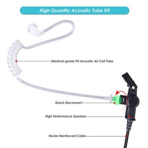 COMMIXC Walkie Talkie Earpiece, 1-Pin 2.5mm Covert Air Acoustic Tube Walkie Talkie Headset with Mic PTT, Only Compatible with Motorola Talkabout Radios